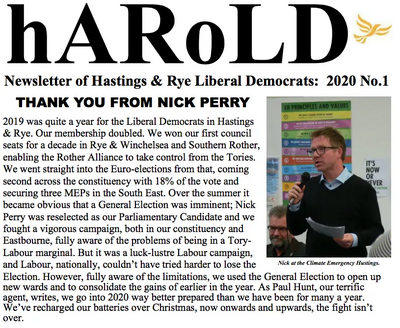 Newsletter Hastings and Rye Lib Dems no 1 2020