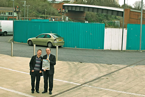 Norman Baker and Nick Perry inspecting Network Rail land