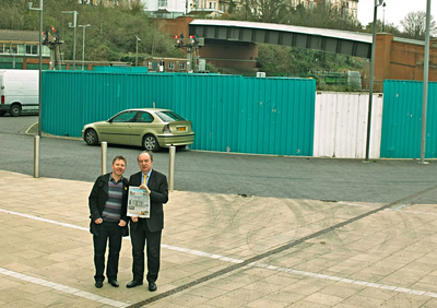 Norman Baker and Nick Perry inspecting Network Rail land