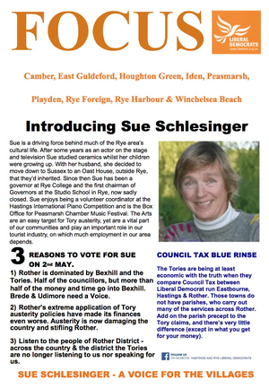 Playden, Rye Foreign, Rye Harbour & Winchelsea Beach - Liberal democrats Sue Schlesinger