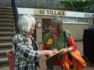 Anne canvassing in Ore