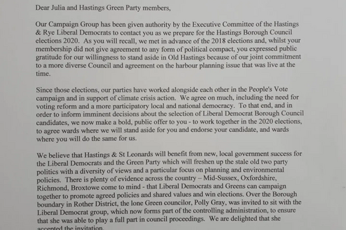 Letter to Julia and Green Party Members